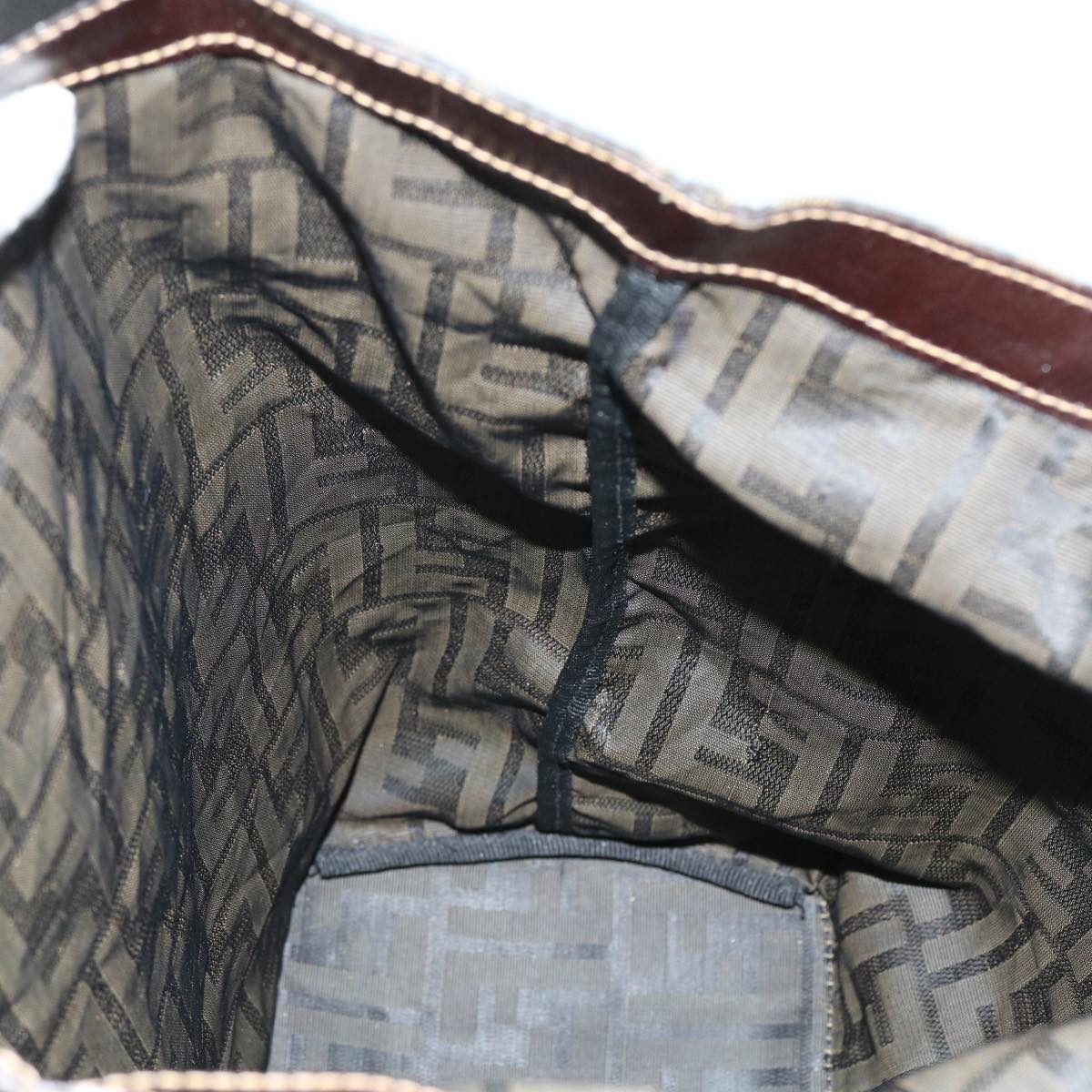 FENDI Zucca Canvas Tote Bag Black Brown yk9026