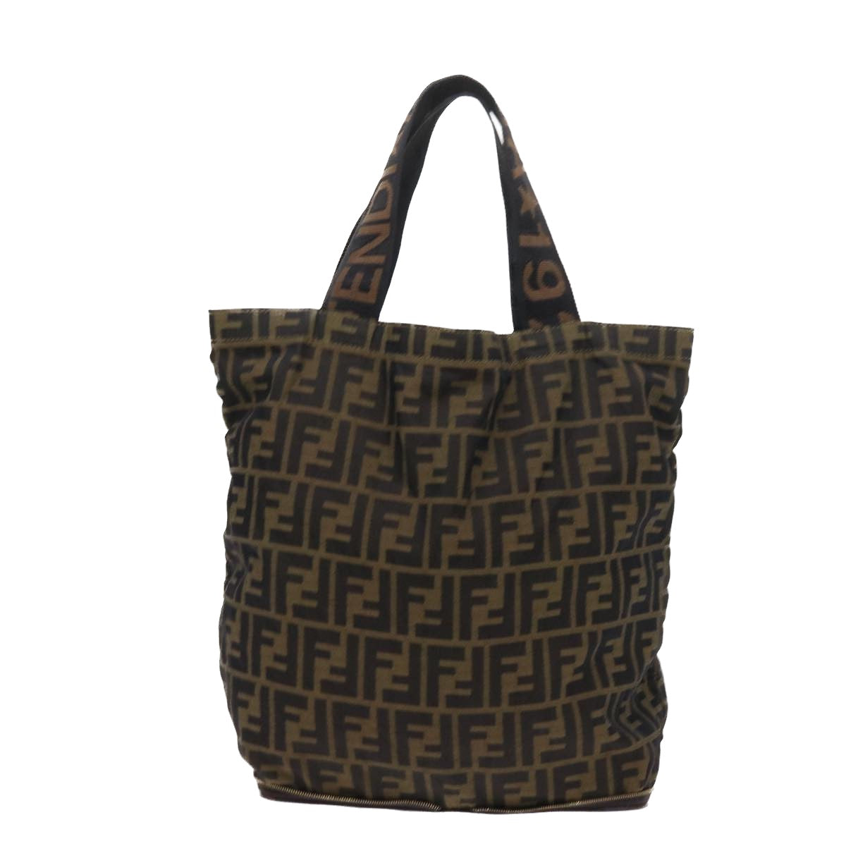 FENDI Zucca Canvas Tote Bag Black Brown yk9026