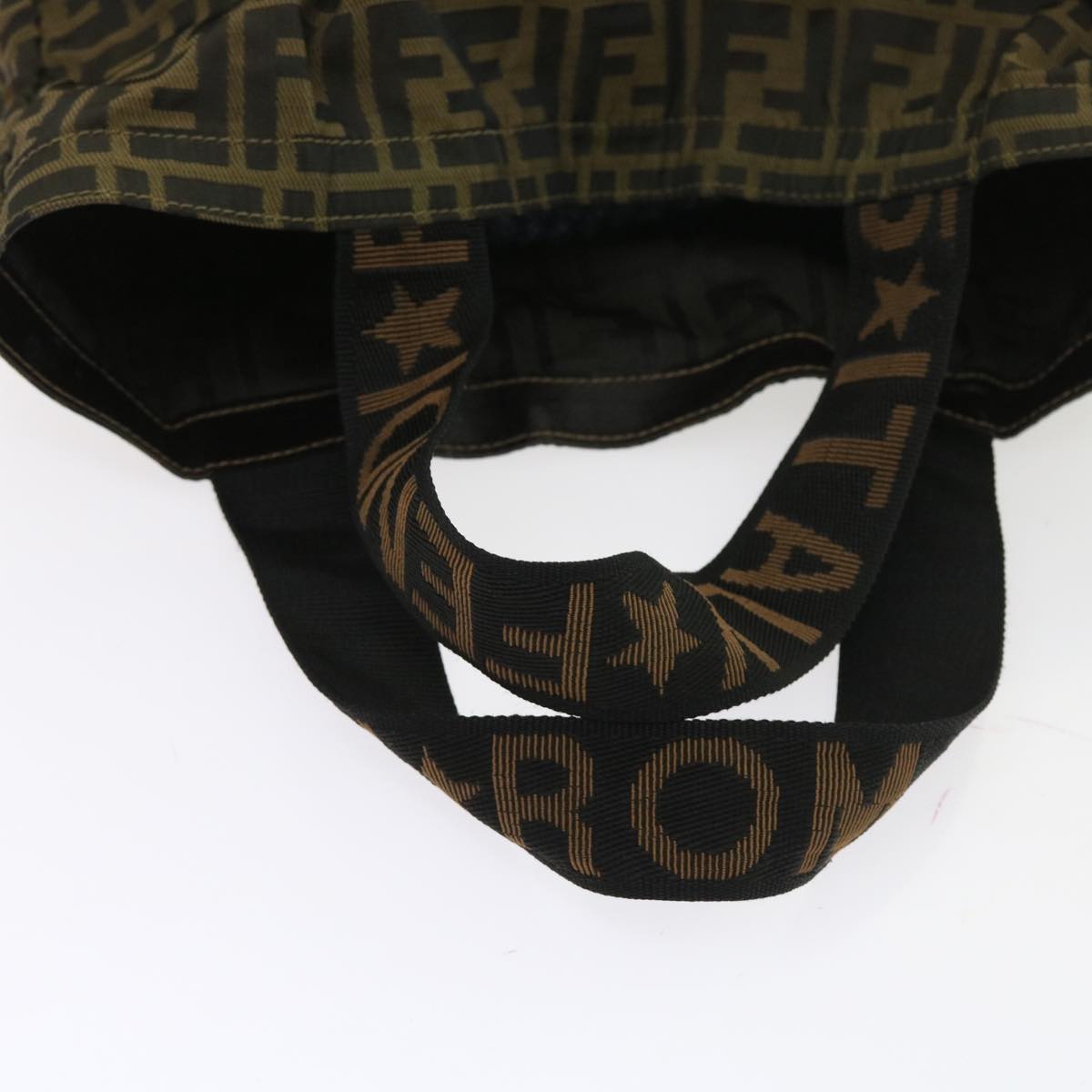 FENDI Zucca Canvas Tote Bag Black Brown yk9026