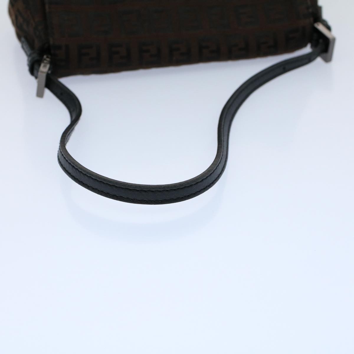 FENDI Zucchino Canvas Mini Mamma Baguette Shoulder Bag Brown yk9034