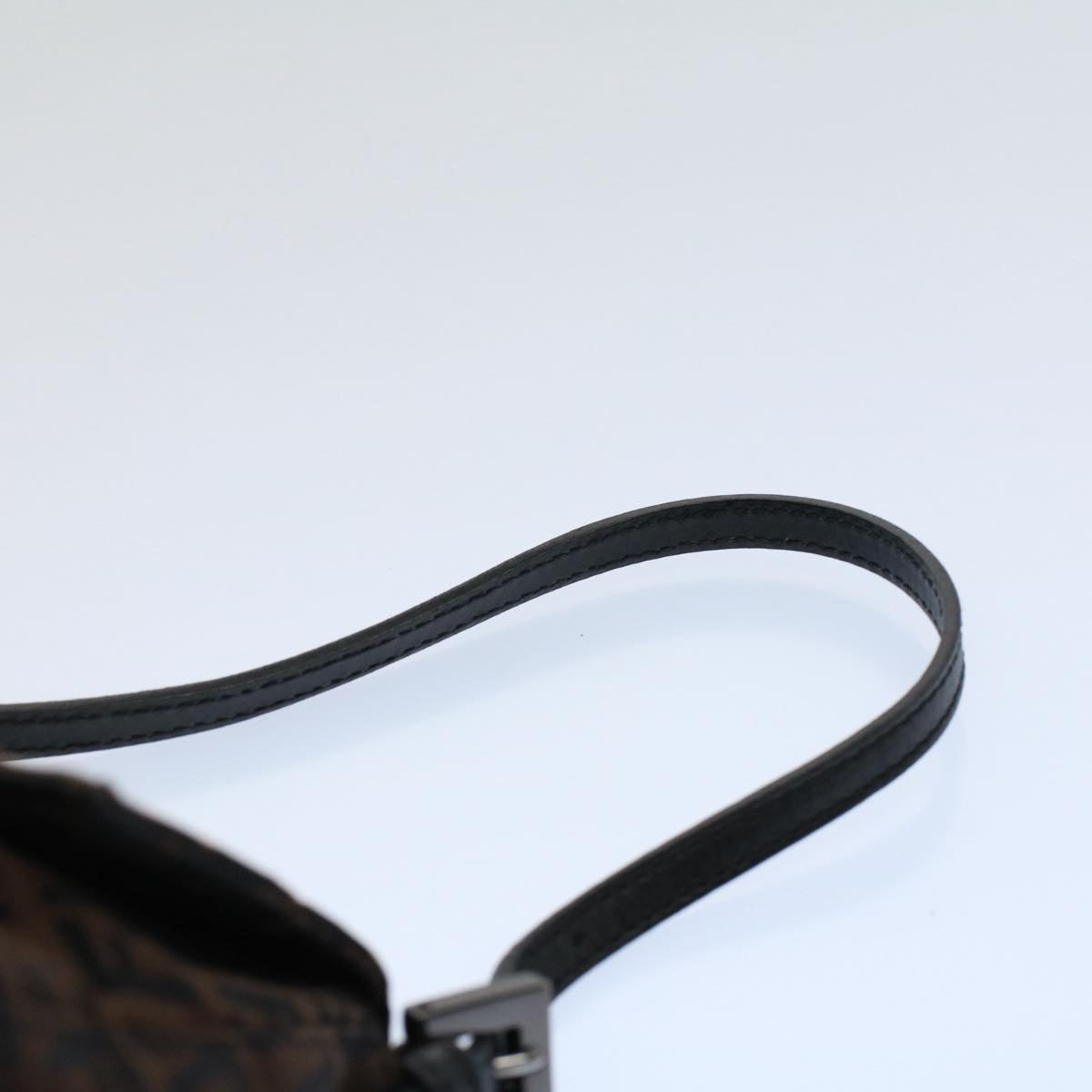 FENDI Zucchino Canvas Mini Mamma Baguette Shoulder Bag Brown yk9034
