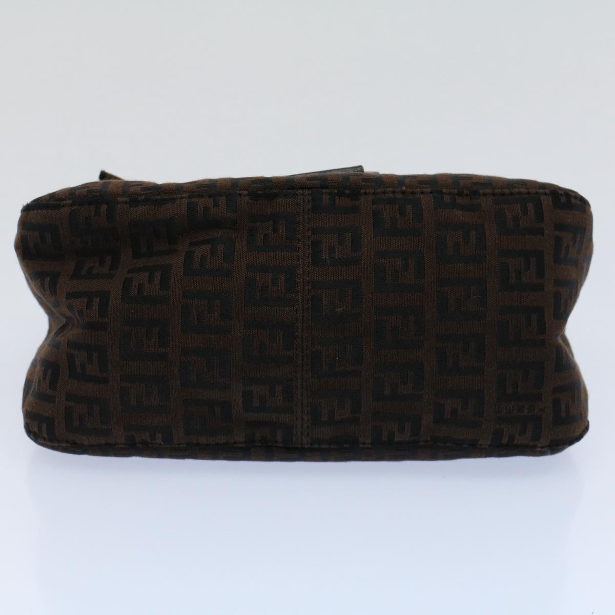FENDI Zucchino Canvas Mini Mamma Baguette Shoulder Bag Brown yk9034