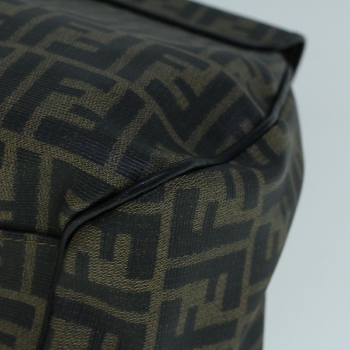 FENDI Zucca Canvas Shoulder Bag Coated Canvas Brown Black yk9059