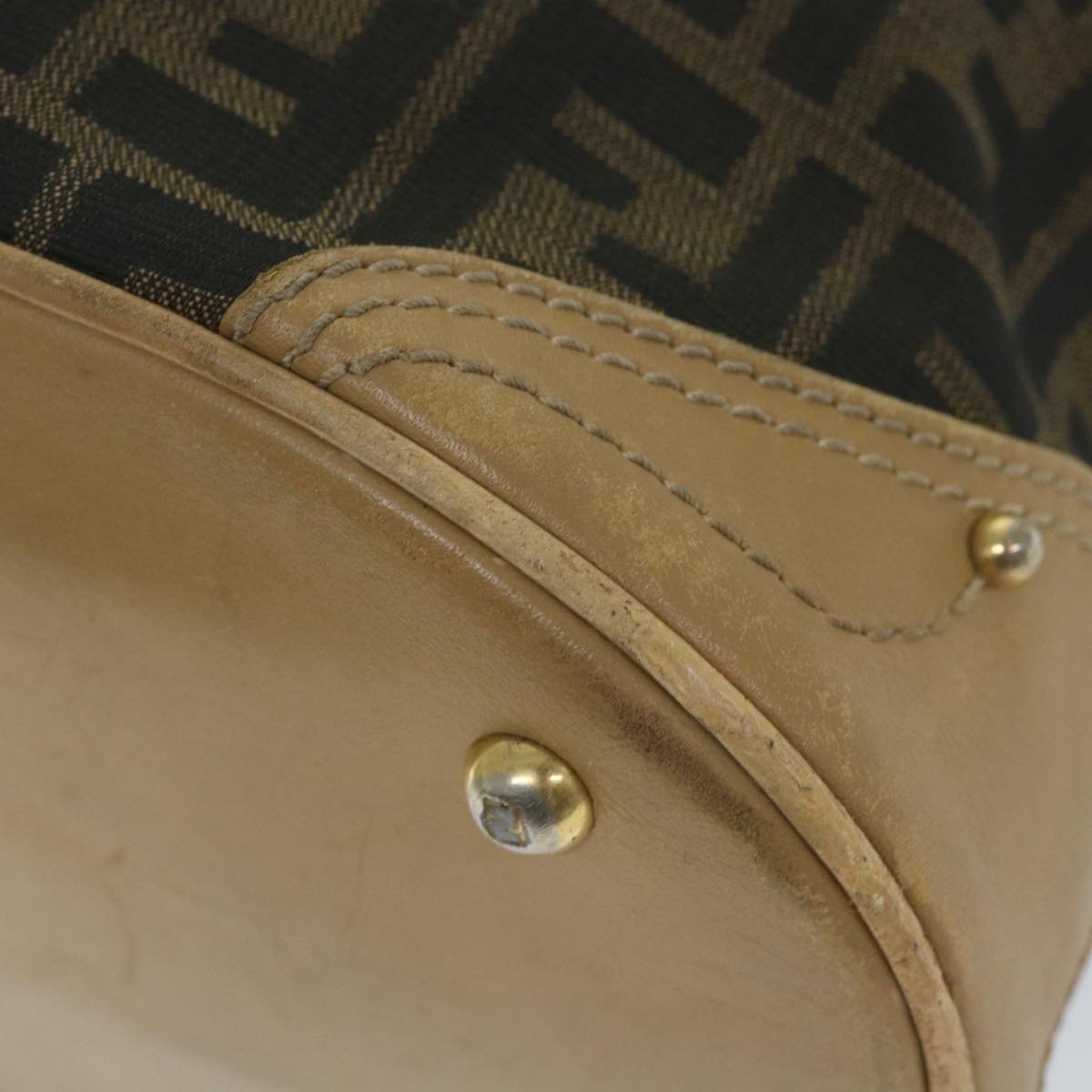 FENDI Zucca Canvas Tote Bag Black Brown yk9074