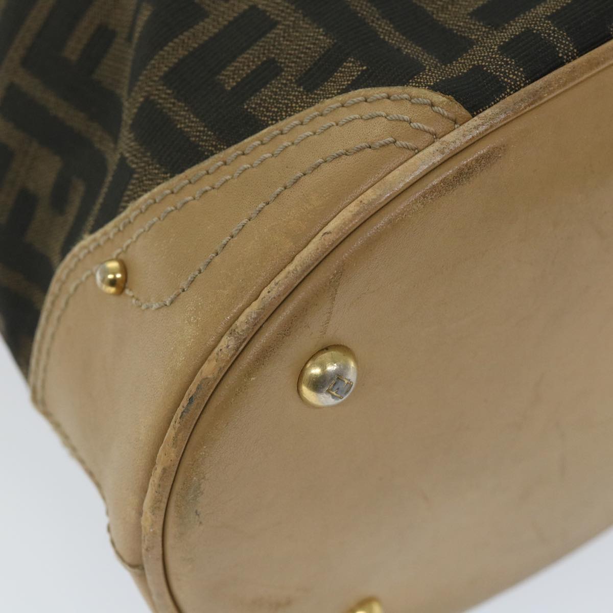 FENDI Zucca Canvas Tote Bag Black Brown yk9074