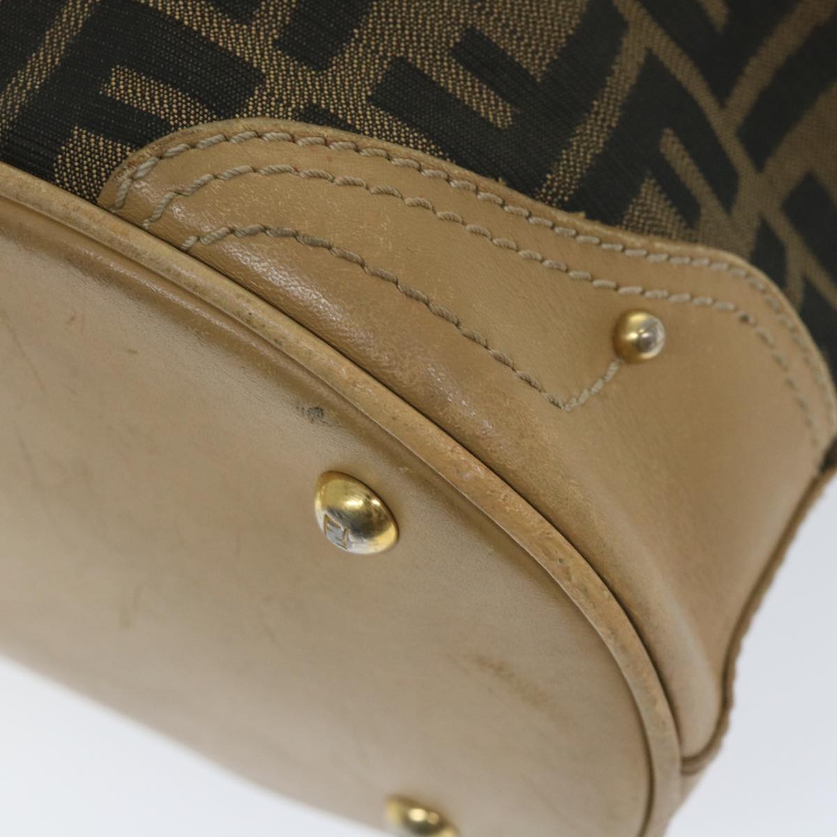 FENDI Zucca Canvas Tote Bag Black Brown yk9074