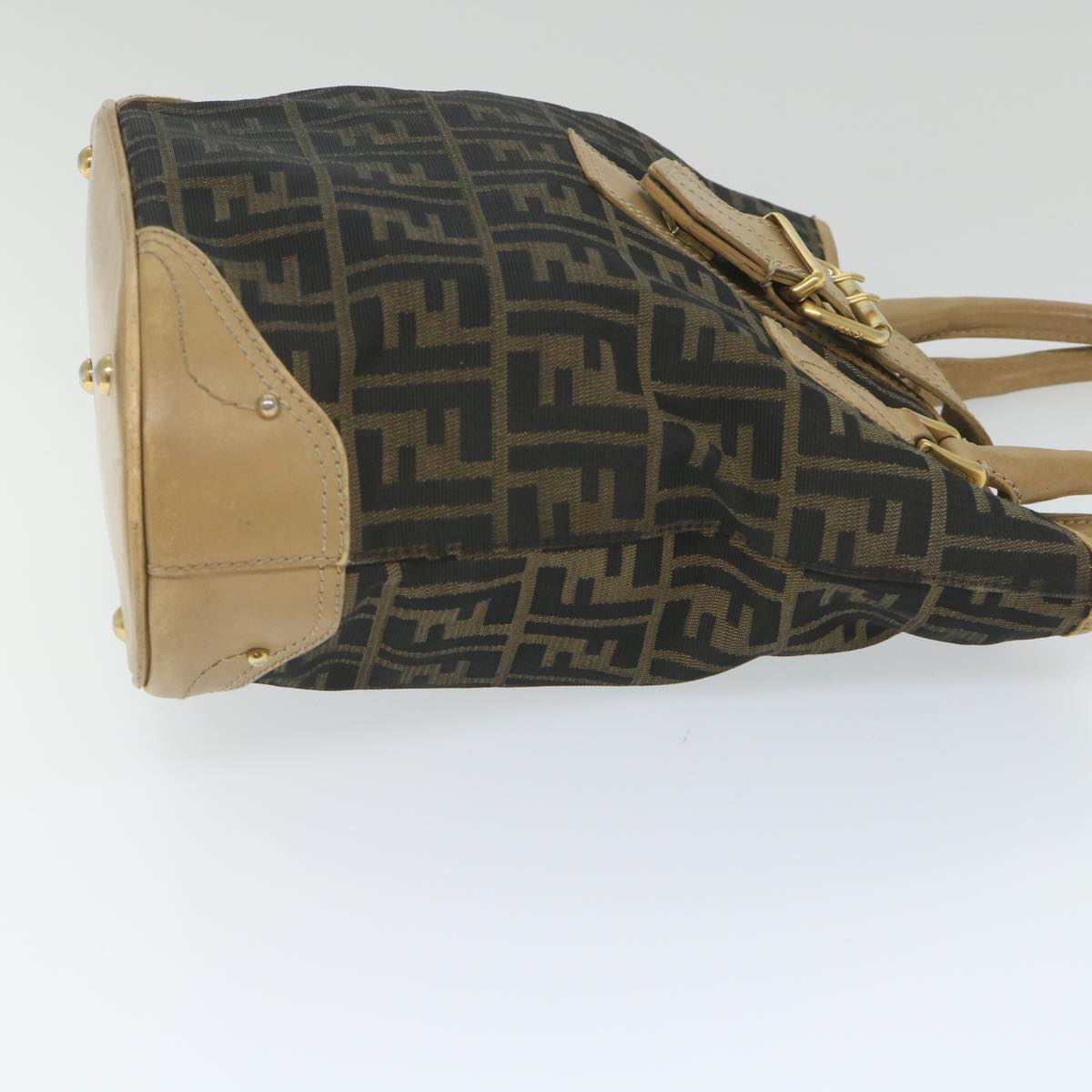 FENDI Zucca Canvas Tote Bag Black Brown yk9074