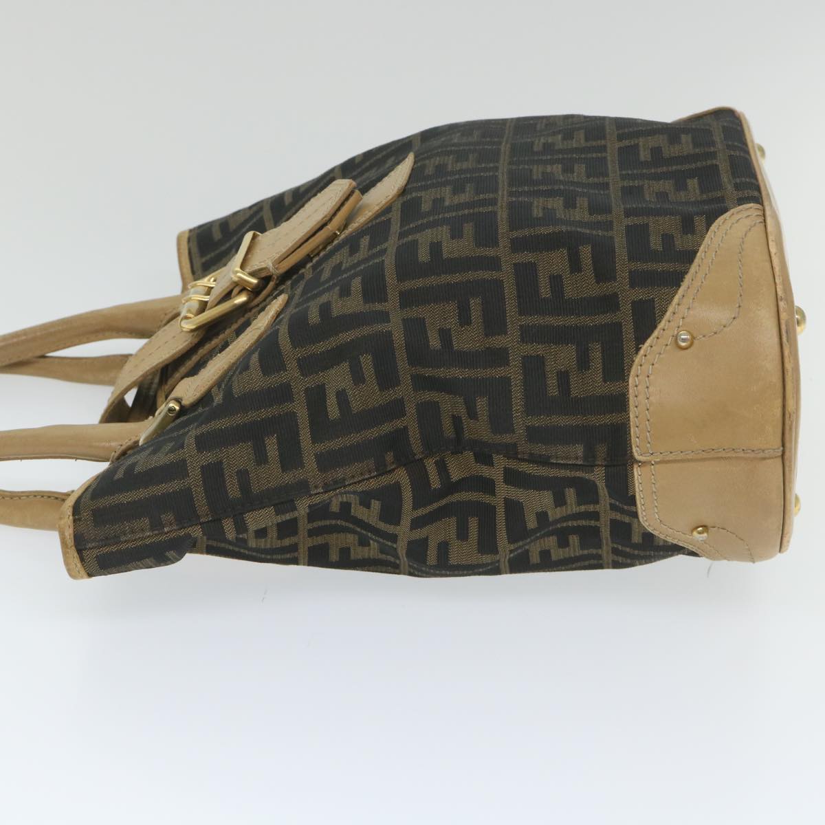 FENDI Zucca Canvas Tote Bag Black Brown yk9074