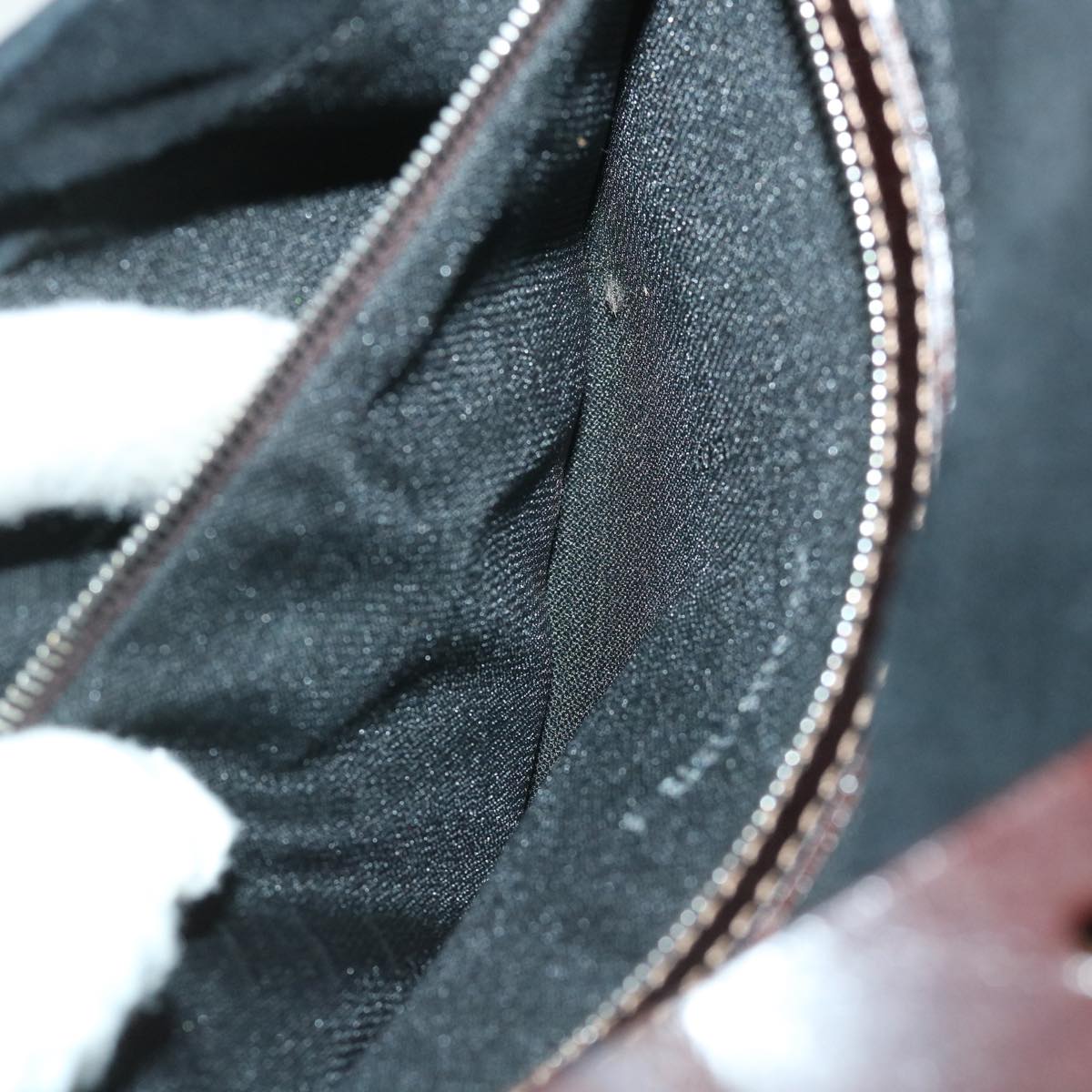FENDI Mamma Baguette Shoulder Bag Suede Black yk9075
