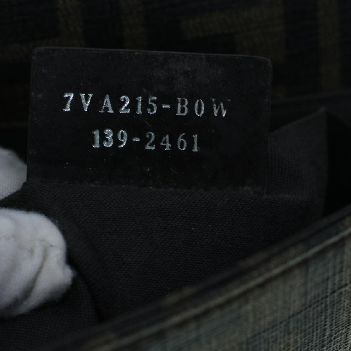 FENDI Zucca Canvas Shoulder Bag Black Brown yk9104