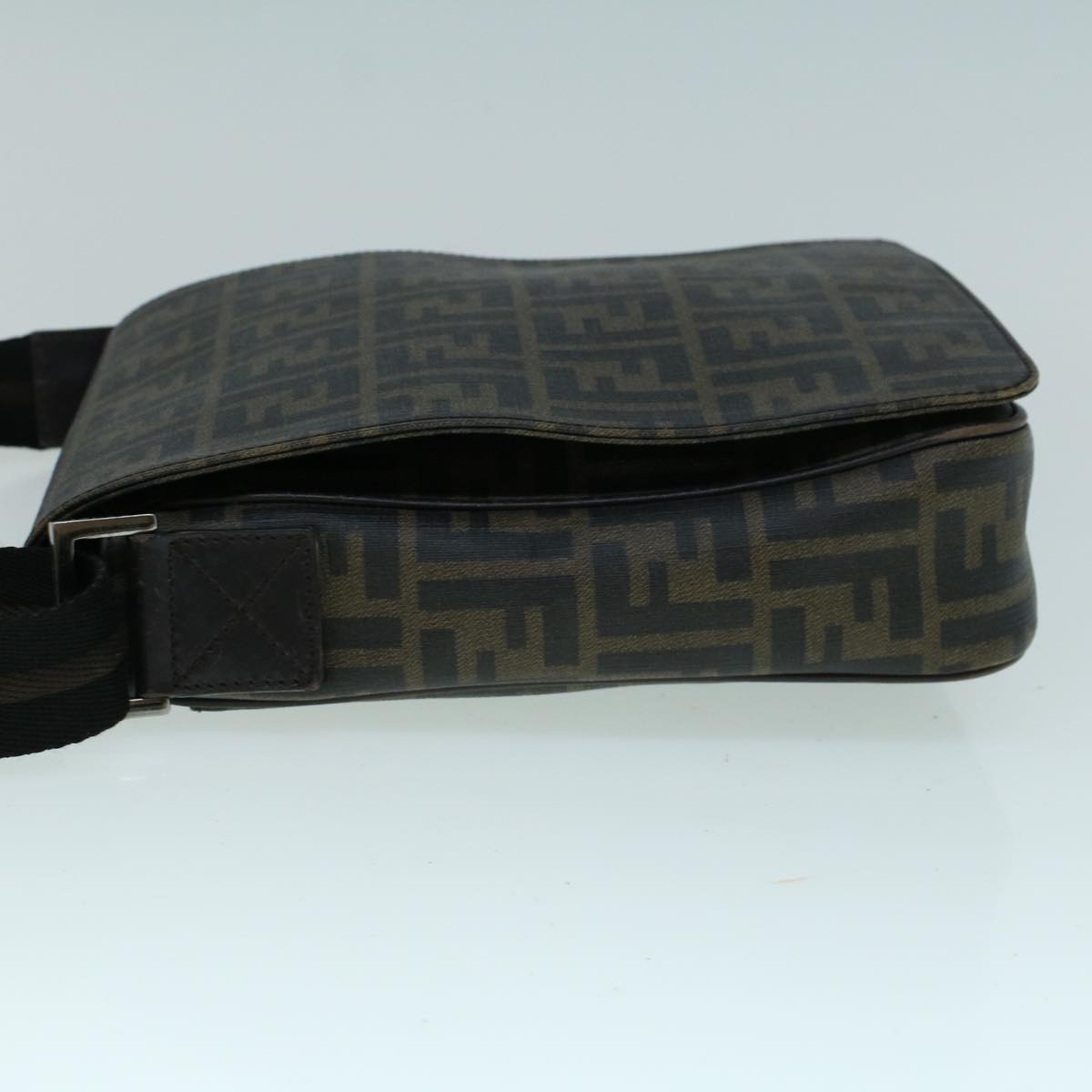 FENDI Zucca Canvas Shoulder Bag Black Brown yk9104
