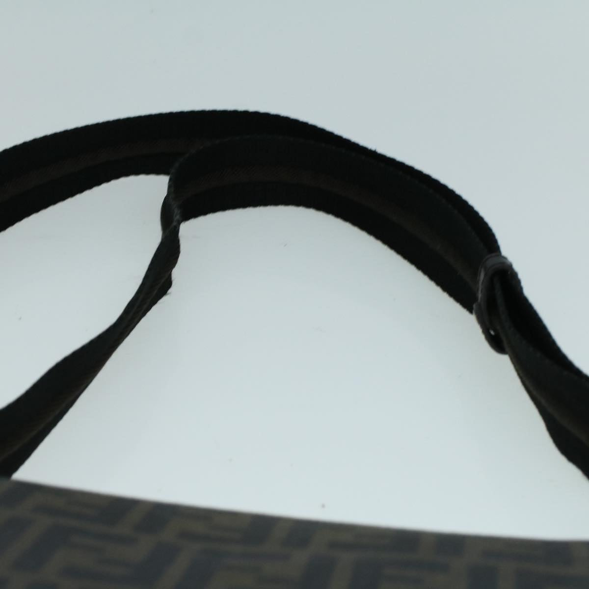 FENDI Zucca Canvas Shoulder Bag Black Brown yk9104