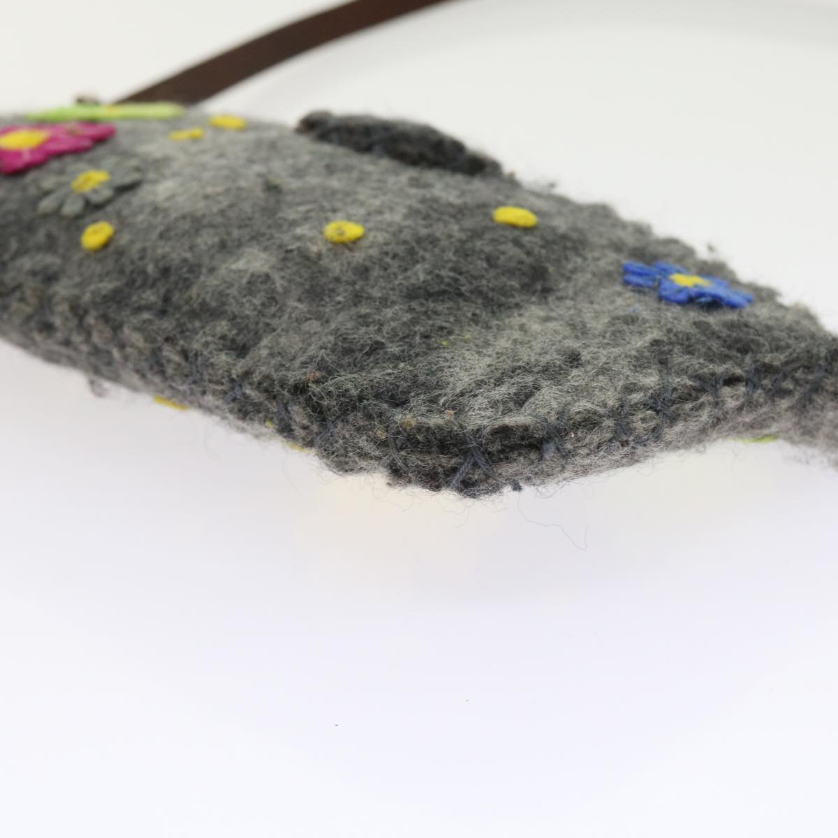 FENDI Flower Mamma Baguette Shoulder Bag Wool Multicolor yk9152