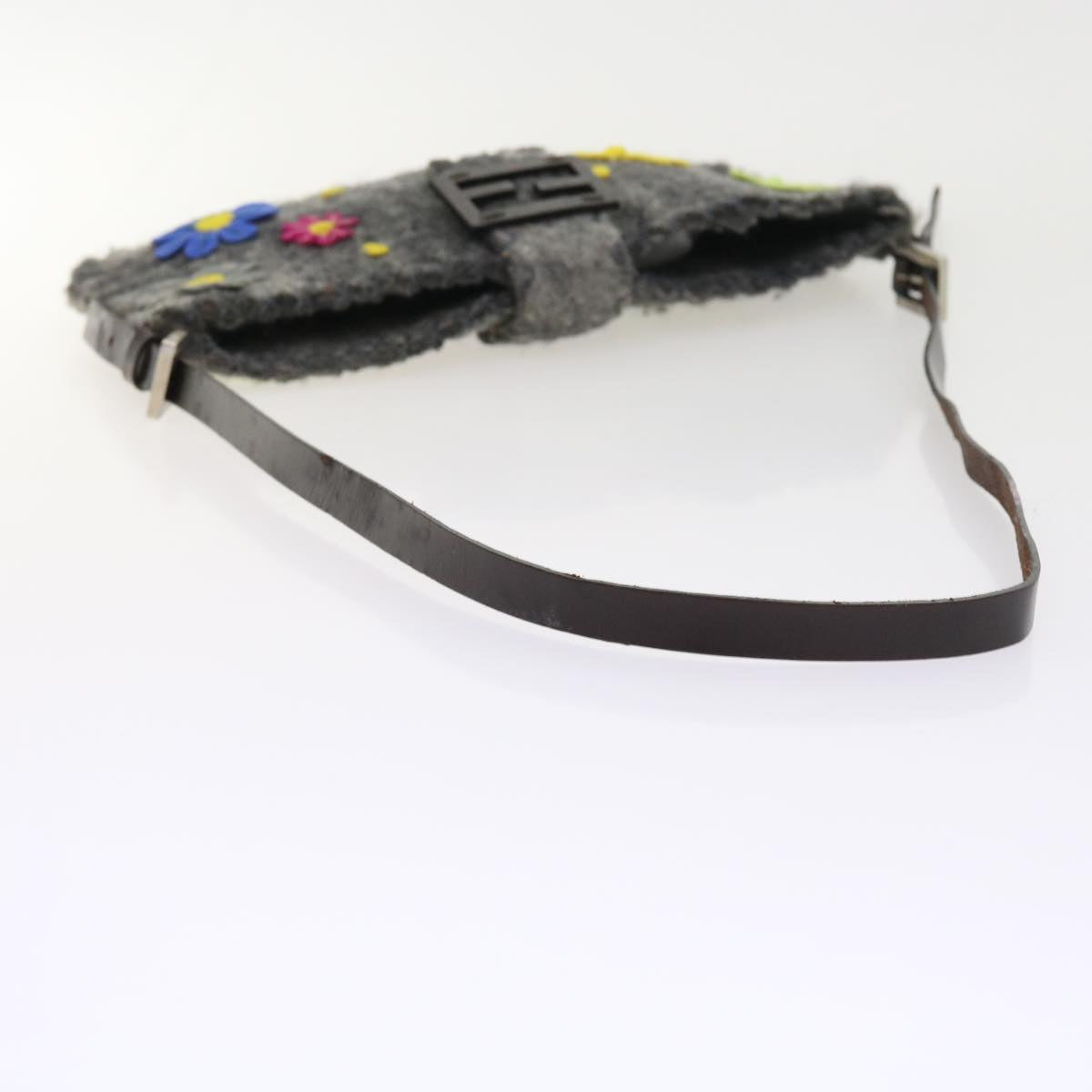 FENDI Flower Mamma Baguette Shoulder Bag Wool Multicolor yk9152