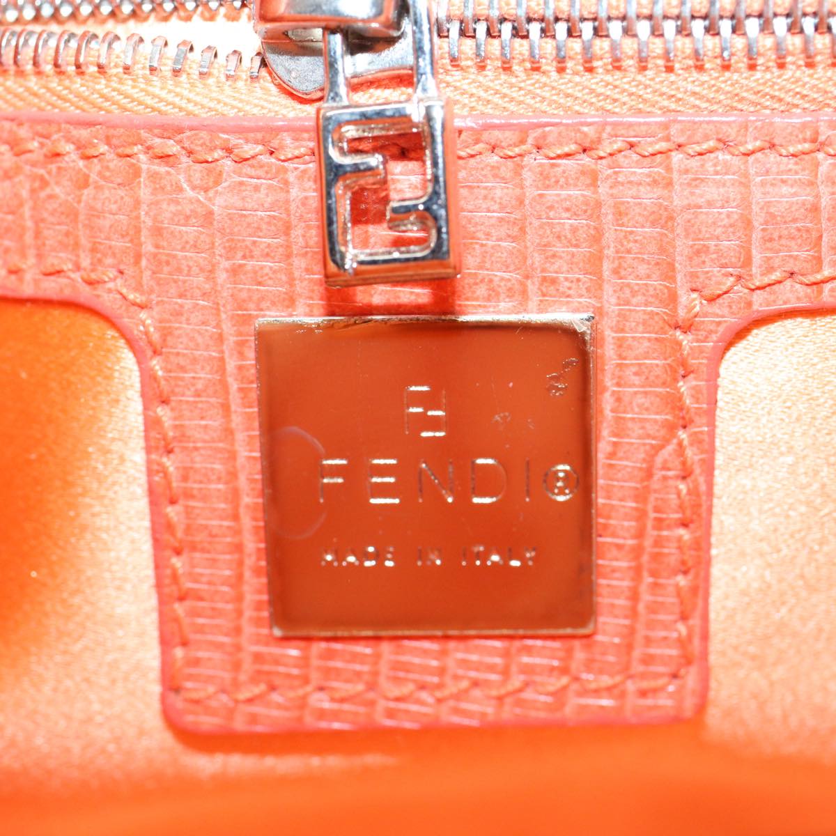FENDI Mamma Baguette Shoulder Bag Beads Orange 2454 26424 018 yk9167