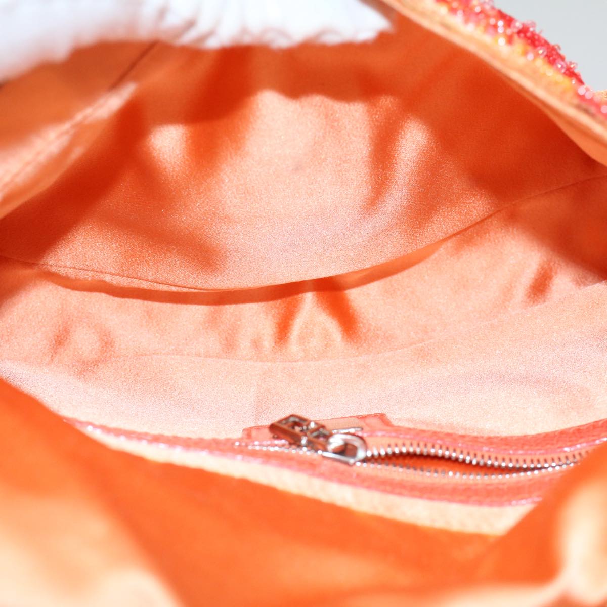 FENDI Mamma Baguette Shoulder Bag Beads Orange 2454 26424 018 yk9167