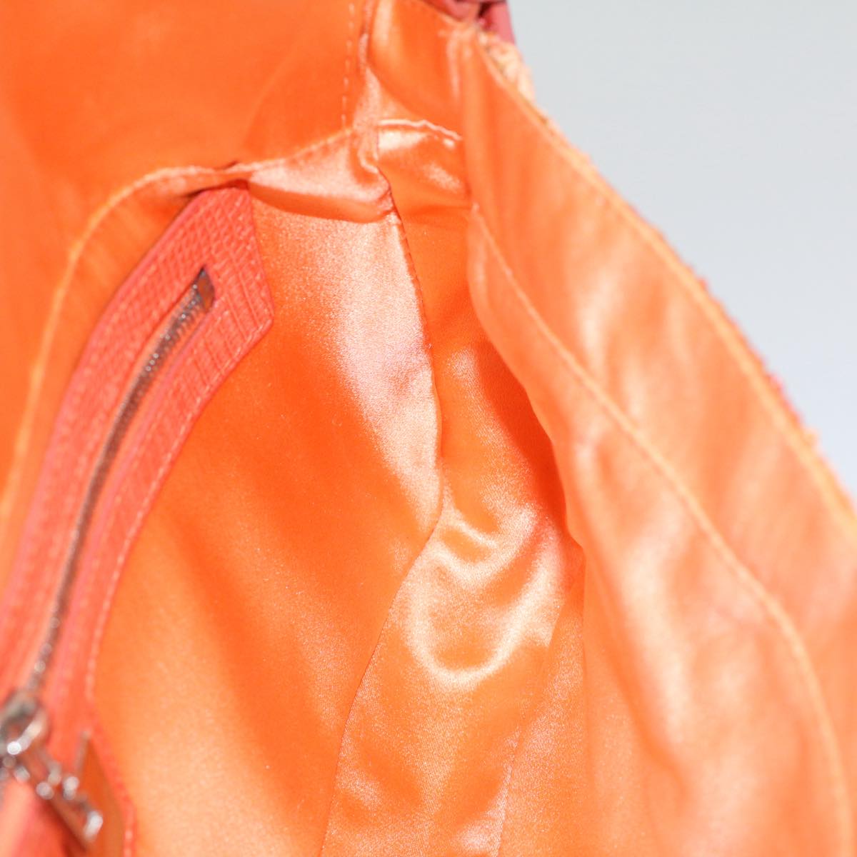 FENDI Mamma Baguette Shoulder Bag Beads Orange 2454 26424 018 yk9167