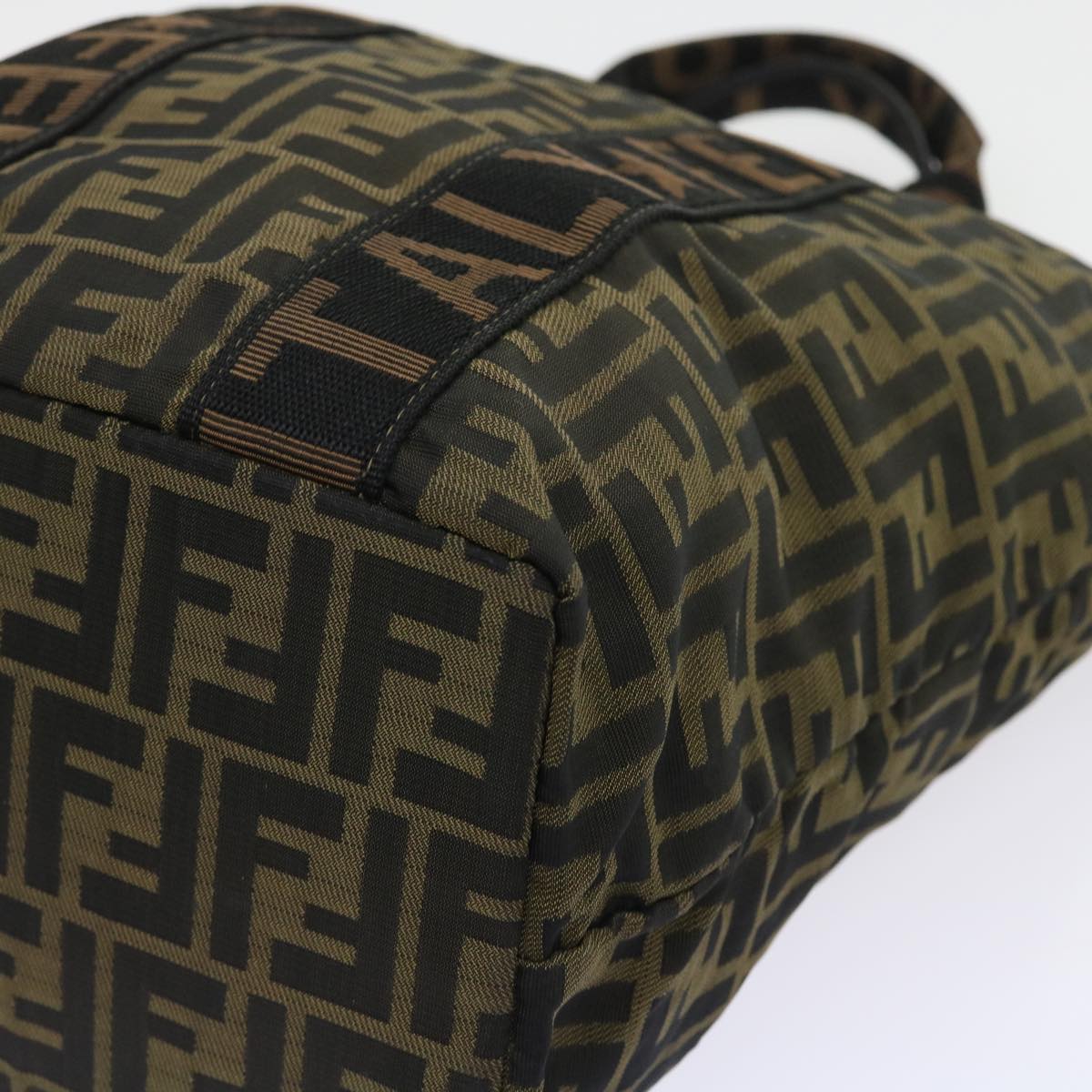 FENDI Zucca Canvas Hand Bag Black Brown yk9170