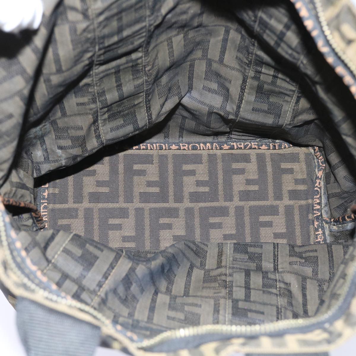 FENDI Zucca Canvas Hand Bag Black Brown yk9170