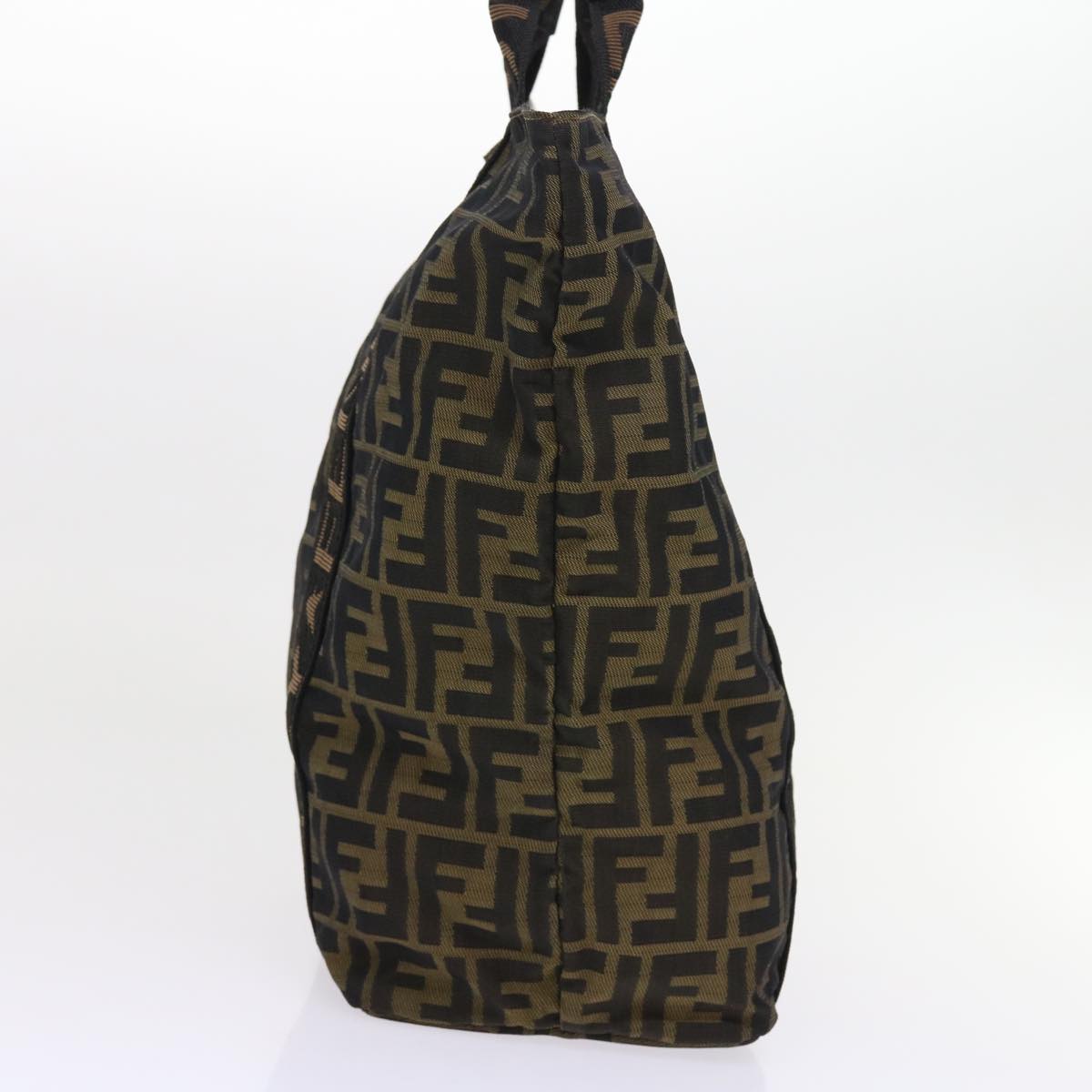 FENDI Zucca Canvas Hand Bag Black Brown yk9170