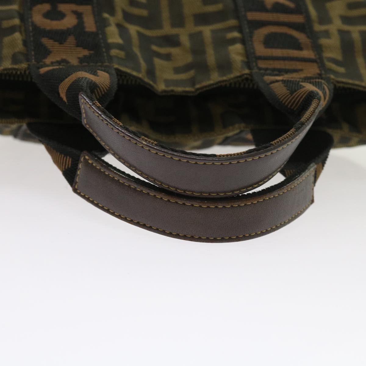 FENDI Zucca Canvas Hand Bag Black Brown yk9170