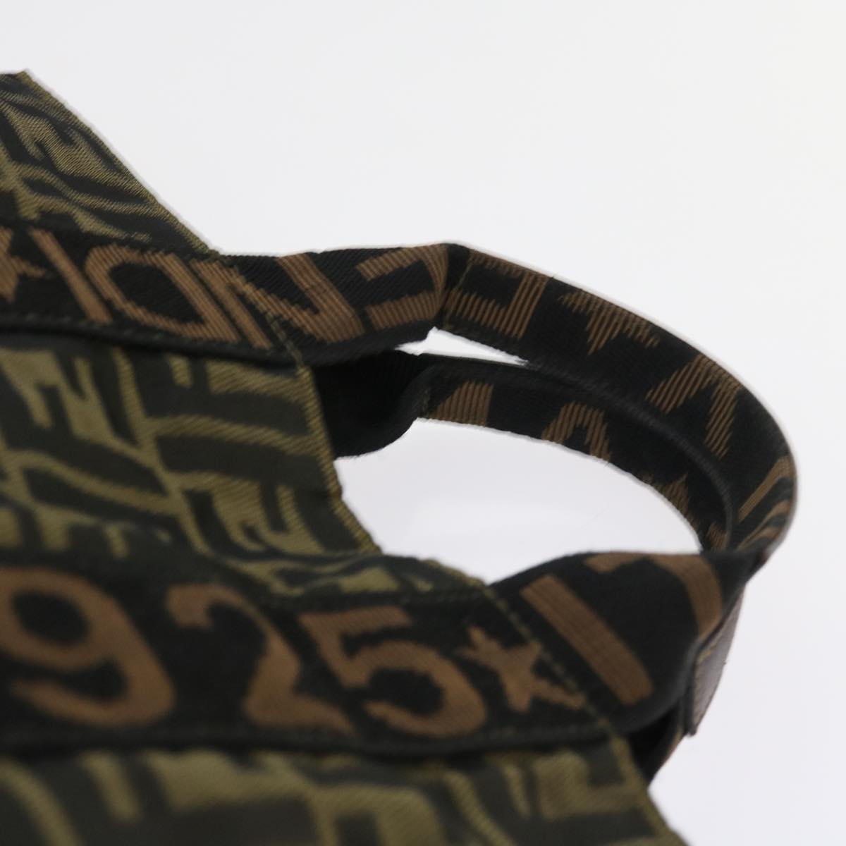 FENDI Zucca Canvas Hand Bag Black Brown yk9170