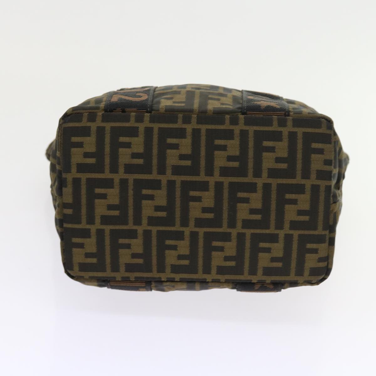 FENDI Zucca Canvas Hand Bag Black Brown yk9170