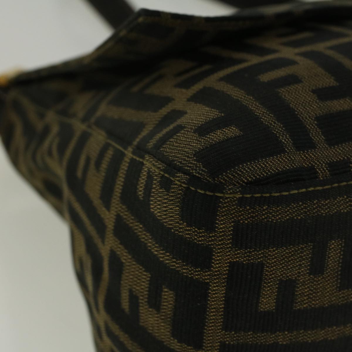 FENDI Zucca Canvas Mamma Baguette Shoulder Bag Brown yk9181