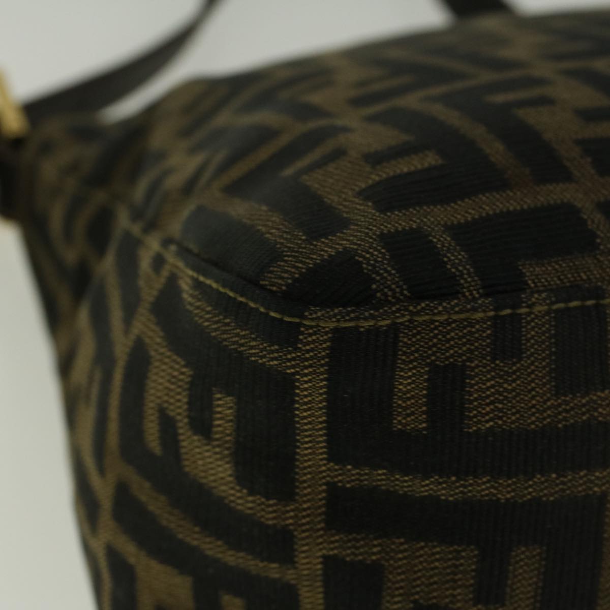 FENDI Zucca Canvas Mamma Baguette Shoulder Bag Brown yk9181
