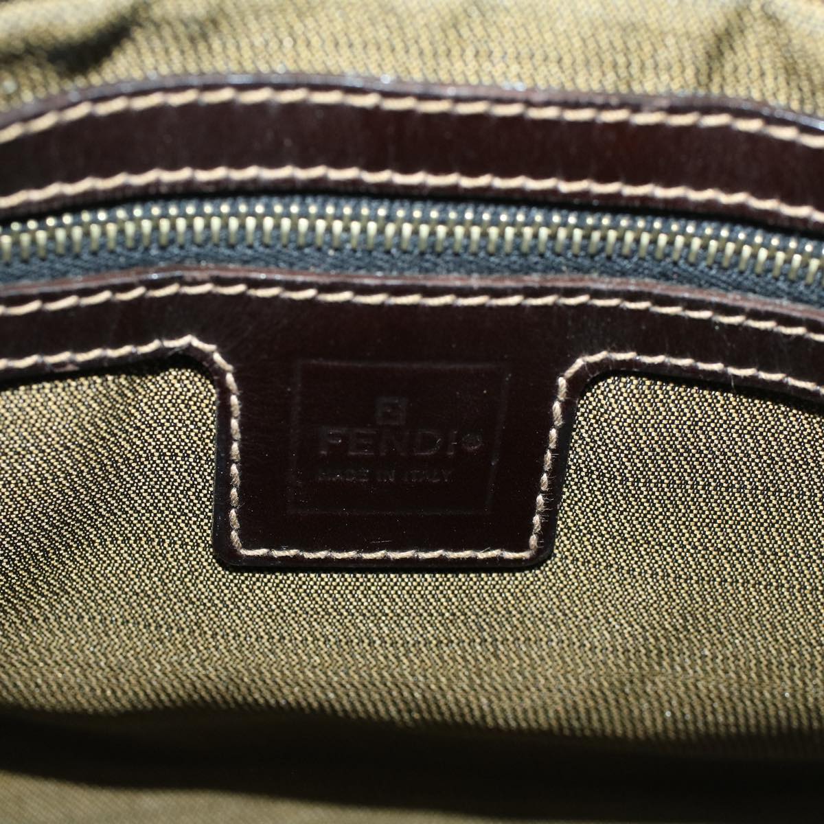 FENDI Zucca Canvas Mamma Baguette Shoulder Bag Brown yk9181