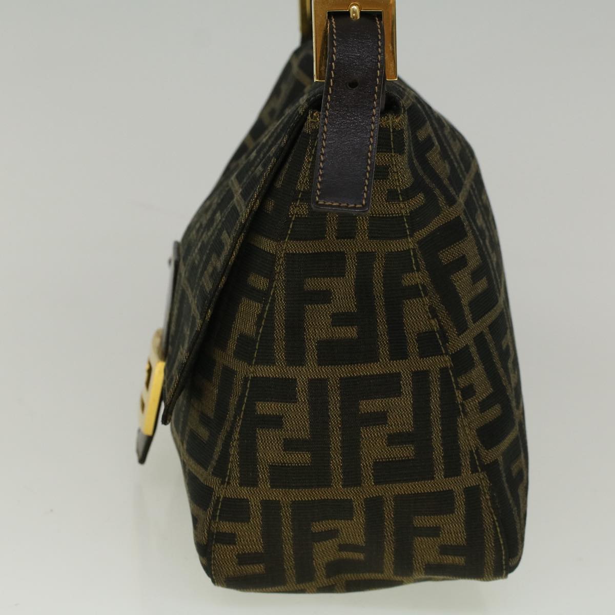FENDI Zucca Canvas Mamma Baguette Shoulder Bag Brown yk9181