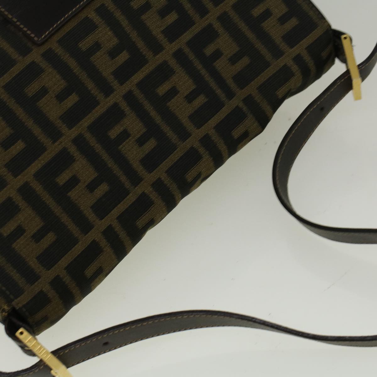 FENDI Zucca Canvas Mamma Baguette Shoulder Bag Brown yk9181