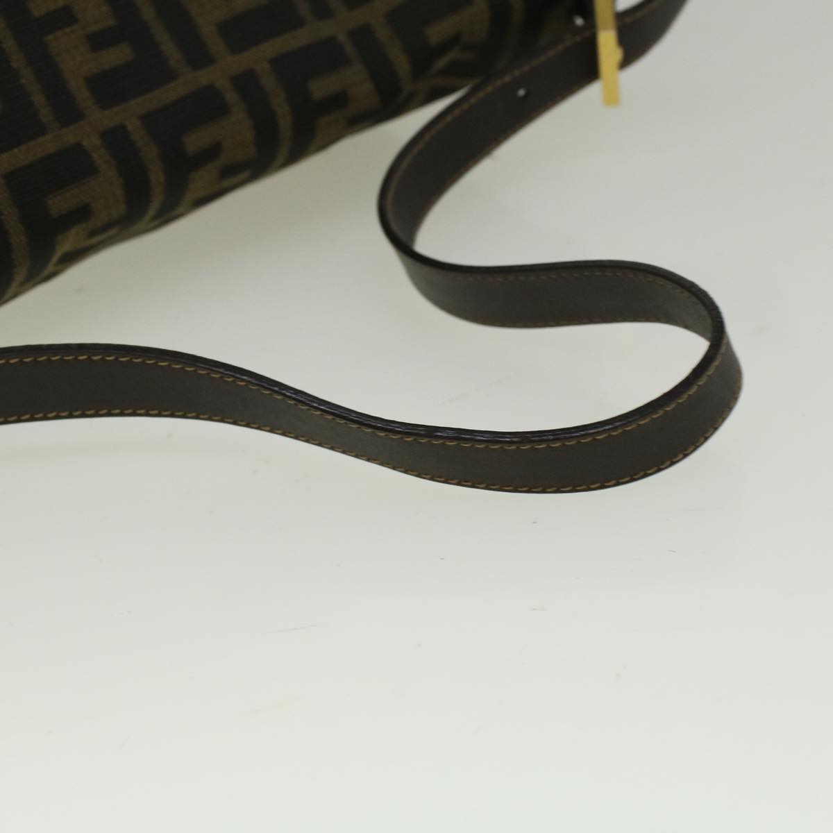 FENDI Zucca Canvas Mamma Baguette Shoulder Bag Brown yk9181