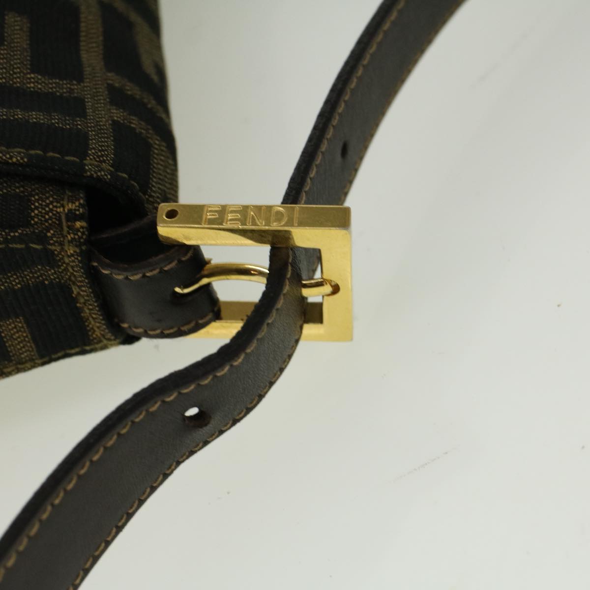 FENDI Zucca Canvas Mamma Baguette Shoulder Bag Brown yk9181