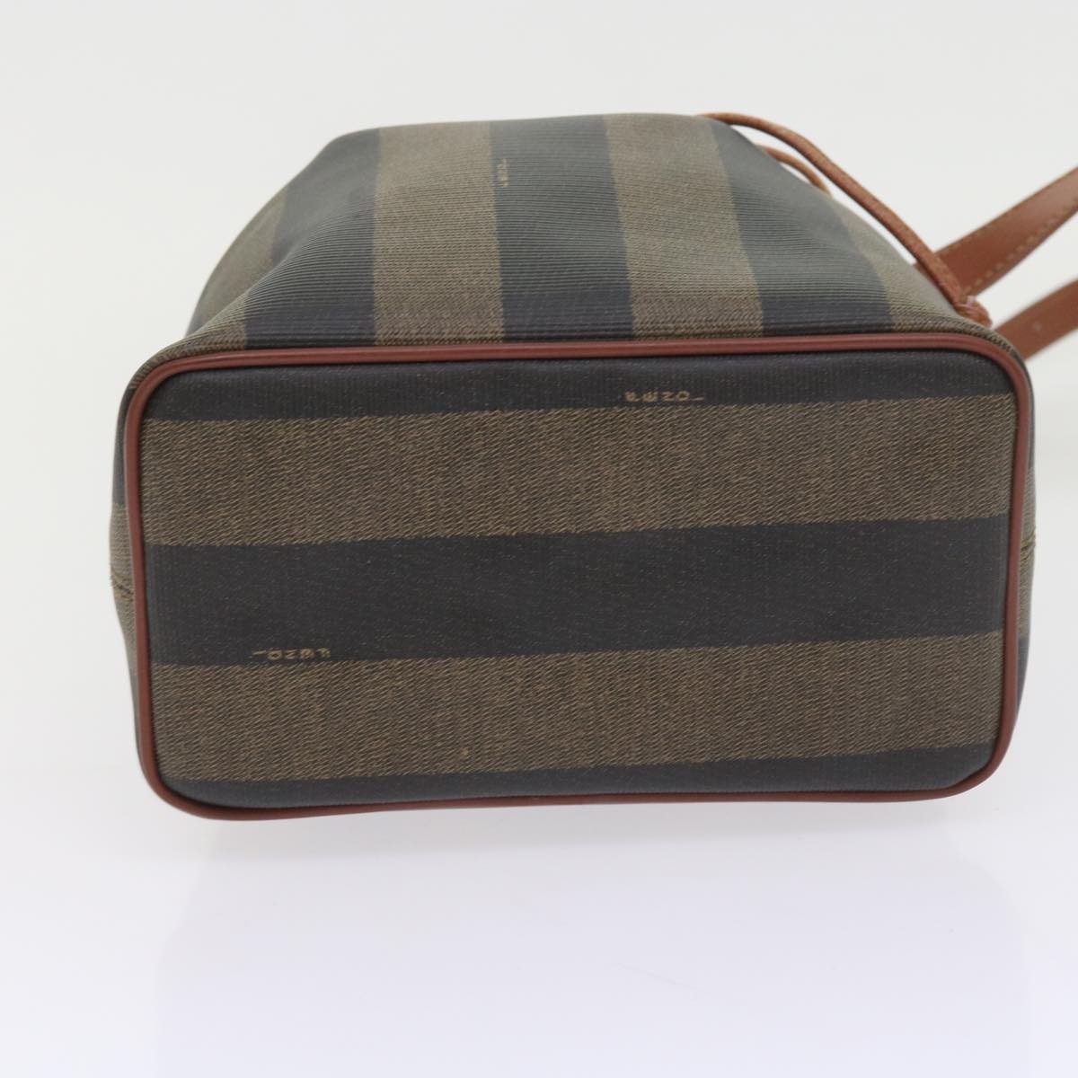 FENDI Pecan Canvas Shoulder Bag Black Brown yk9185