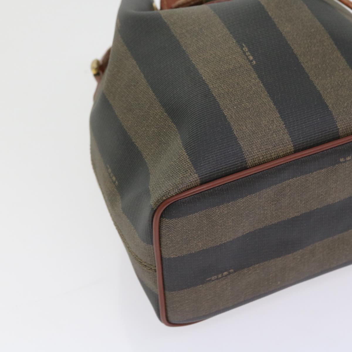 FENDI Pecan Canvas Shoulder Bag Black Brown yk9185