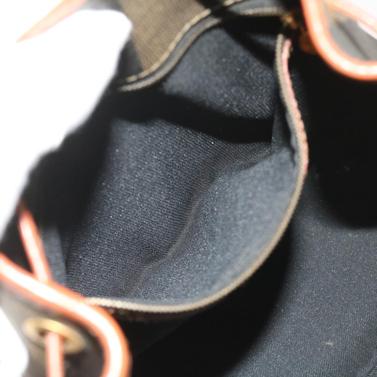 FENDI Pecan Canvas Shoulder Bag Black Brown yk9185