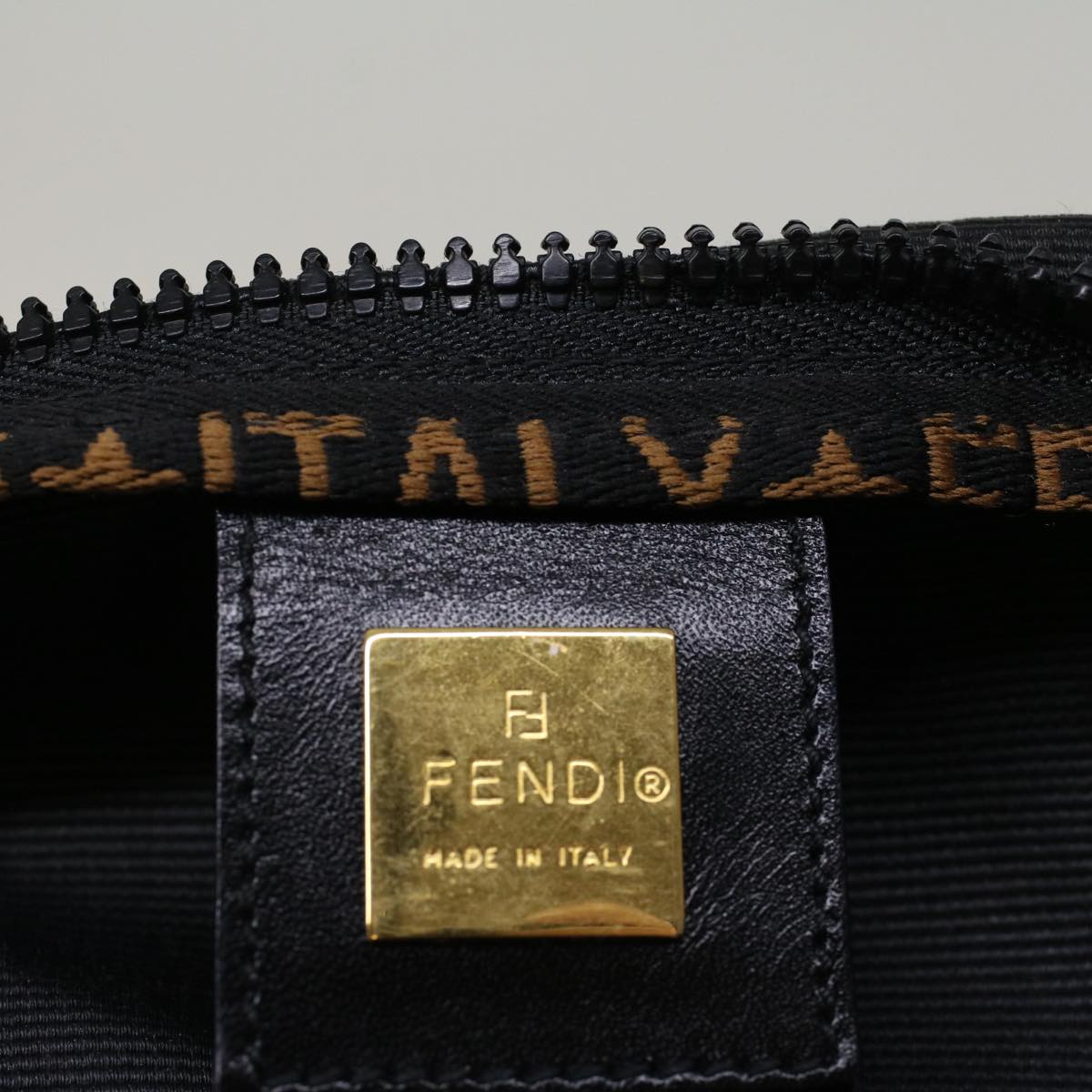FENDI Hand Bag Nylon Black yk9194