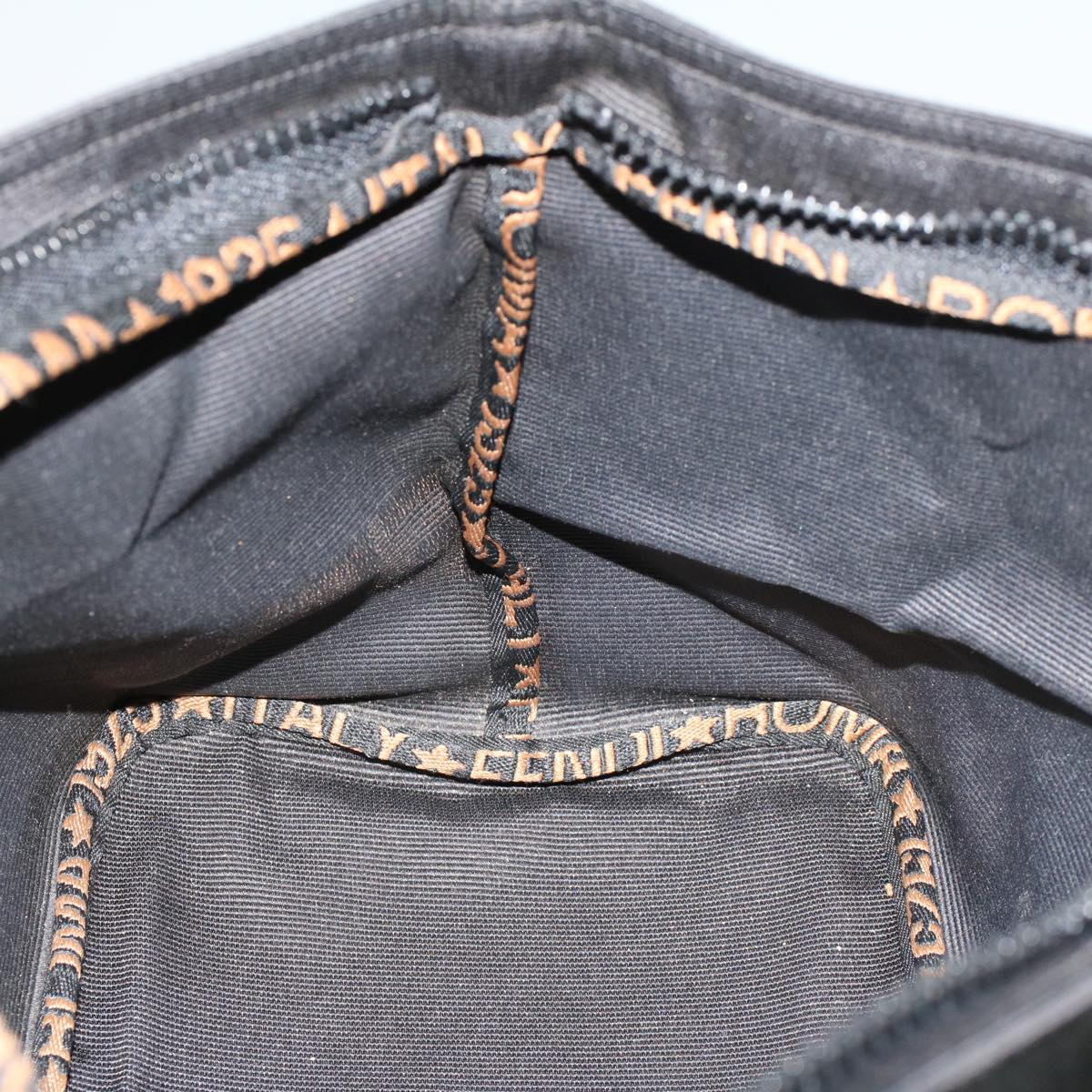 FENDI Hand Bag Nylon Black yk9194
