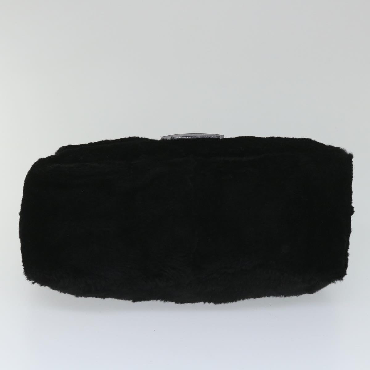 FENDI Mamma Baguette Shoulder Bag Fur Black yk9200
