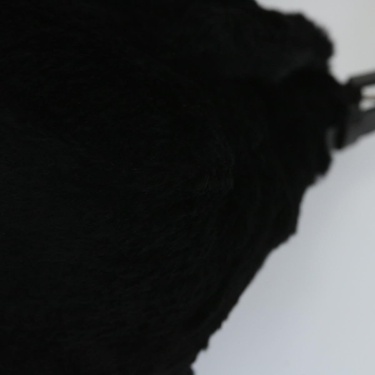 FENDI Mamma Baguette Shoulder Bag Fur Black yk9200