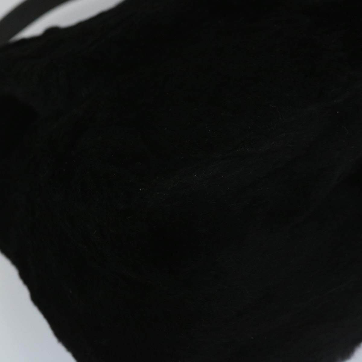 FENDI Mamma Baguette Shoulder Bag Fur Black yk9200