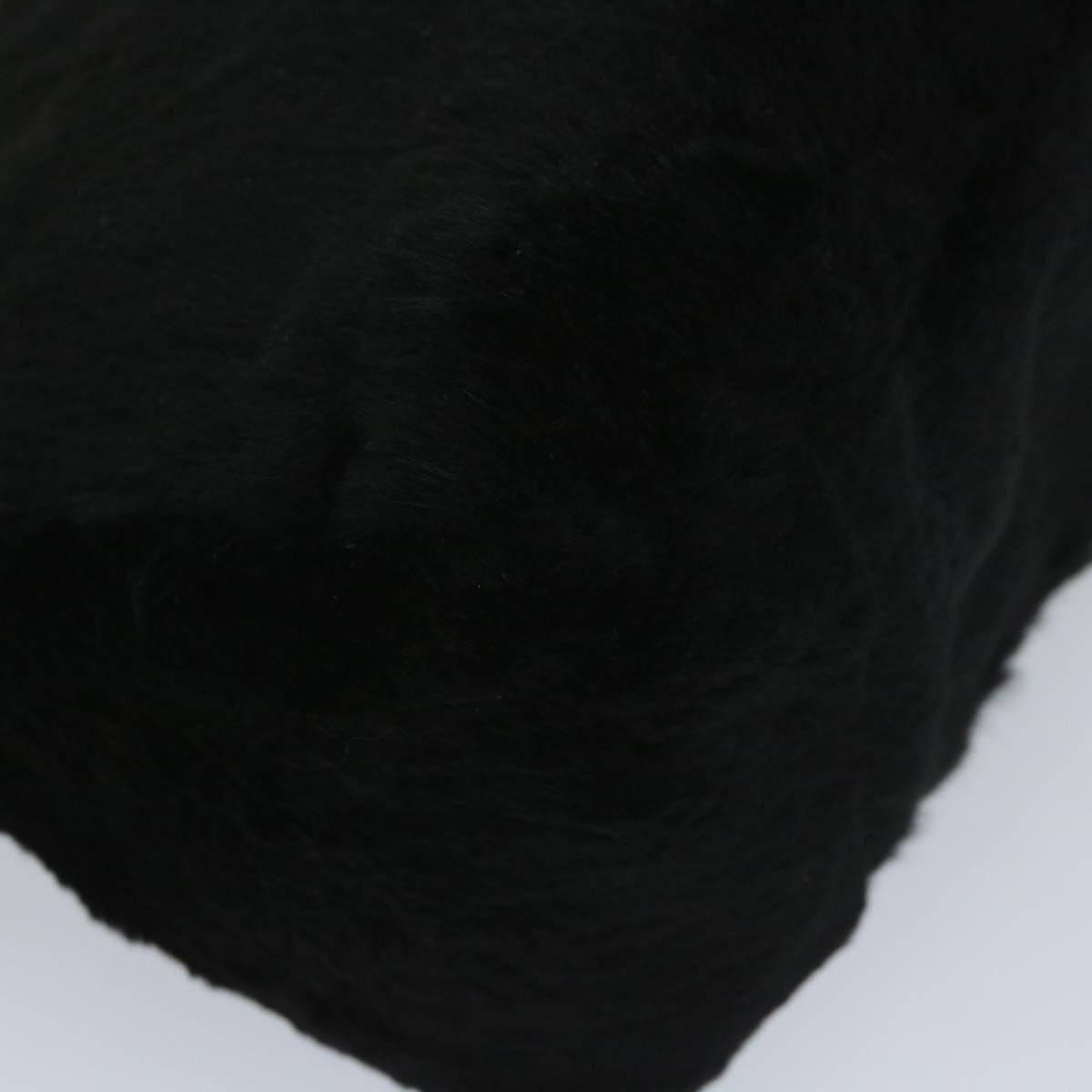 FENDI Mamma Baguette Shoulder Bag Fur Black yk9200