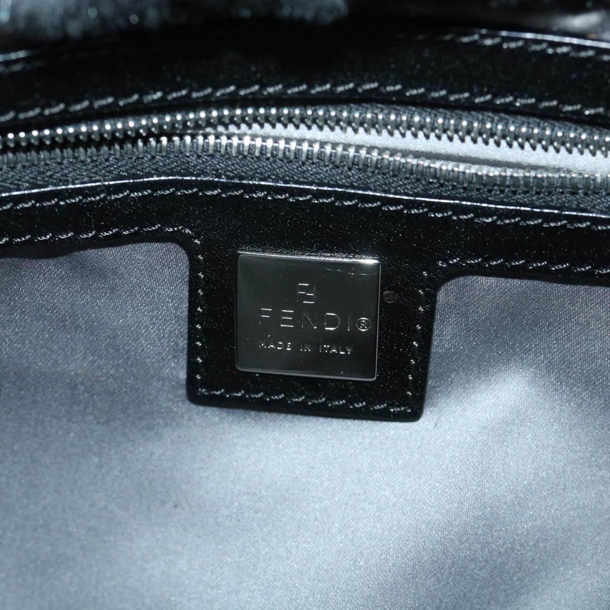 FENDI Mamma Baguette Shoulder Bag Fur Black yk9200