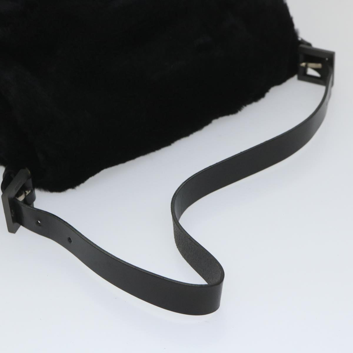FENDI Mamma Baguette Shoulder Bag Fur Black yk9200