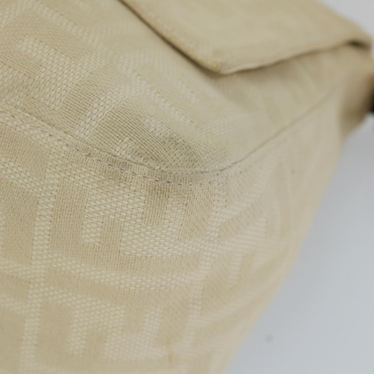 FENDI Zucca Canvas Mamma Baguette Shoulder Bag Beige yk9224