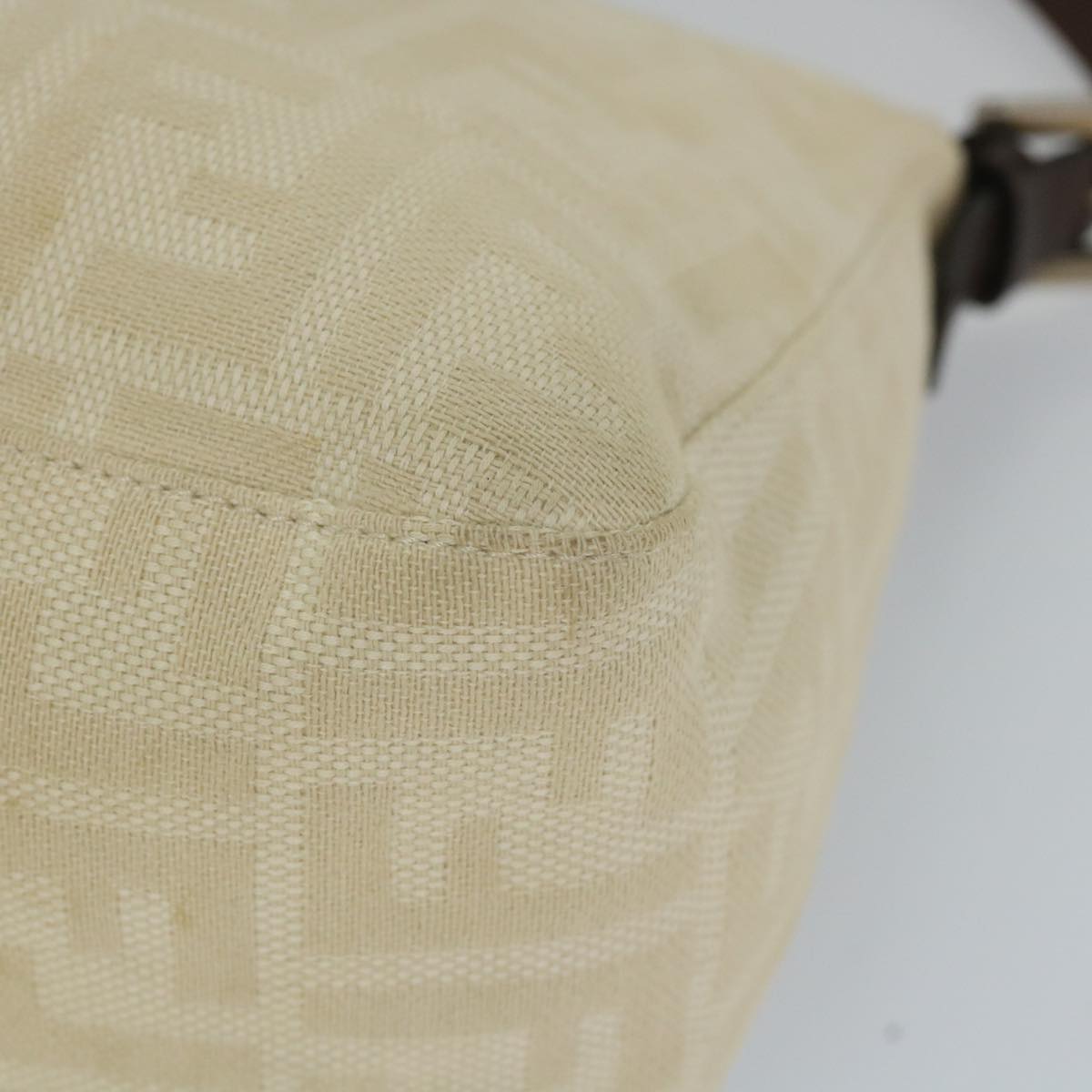 FENDI Zucca Canvas Mamma Baguette Shoulder Bag Beige yk9224