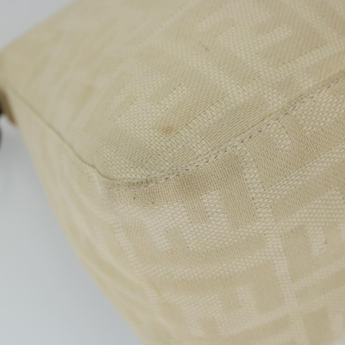 FENDI Zucca Canvas Mamma Baguette Shoulder Bag Beige yk9224