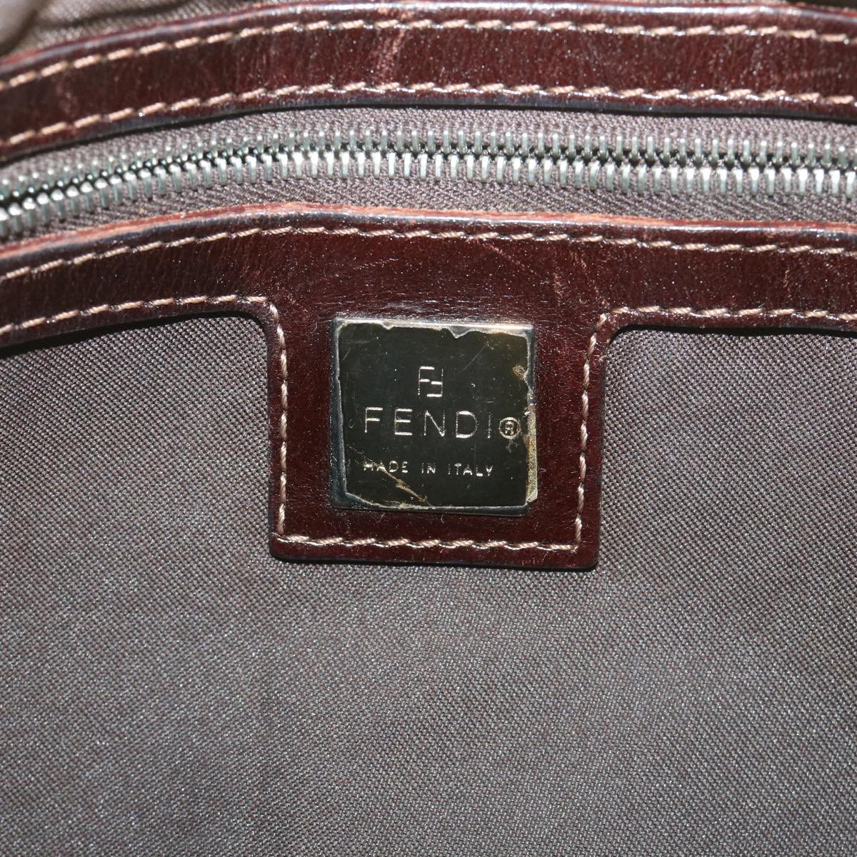 FENDI Zucca Canvas Mamma Baguette Shoulder Bag Beige yk9224