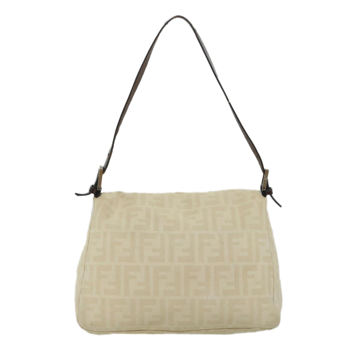 FENDI Zucca Canvas Mamma Baguette Shoulder Bag Beige yk9224